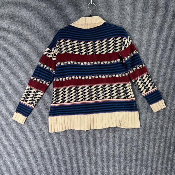 Charlotte Russe Womens M Cardigan Sweater Striped Geometric Y2K Boho Grandpacore - Picture 2 of 9